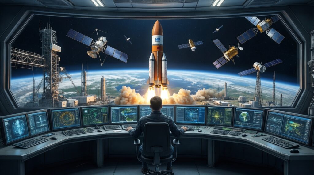 Космическая гонка 2.0: частные компании, спутники и влияние на связь и безопасность - иллюстрация